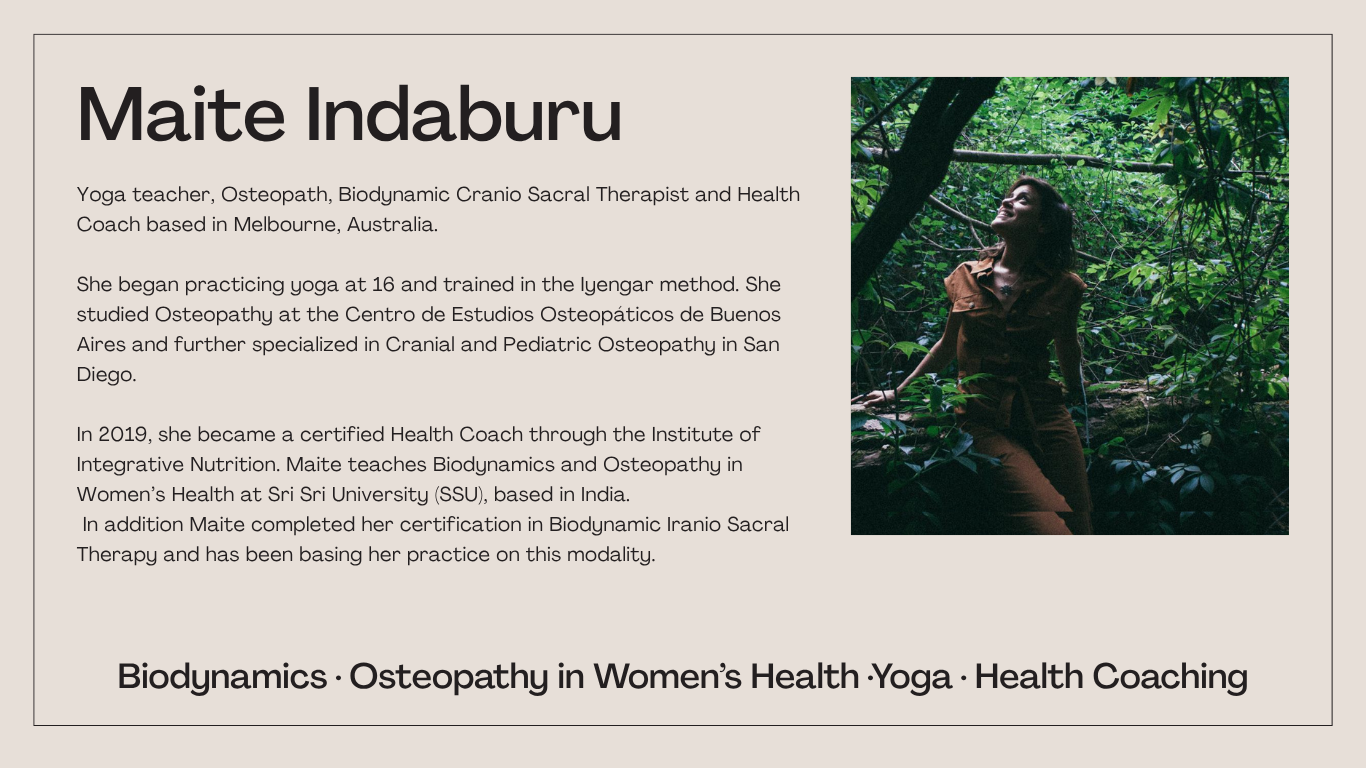 Biodynamics · Osteopathy in Women’s Health ·Yoga · Health Coaching